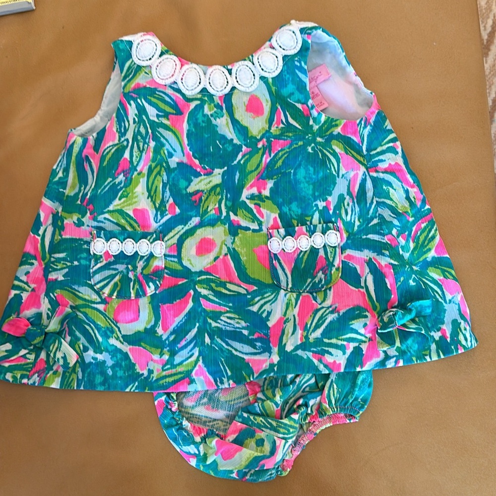 Baby Lilly Pulitzer Dress 3-6 months in guac and roll.